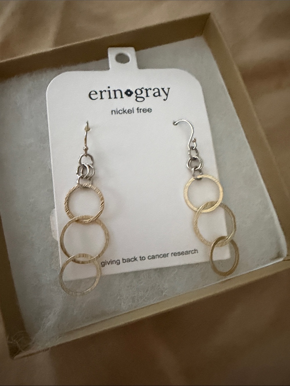 Erin Gray Gold Triple Circle Drop Earrings